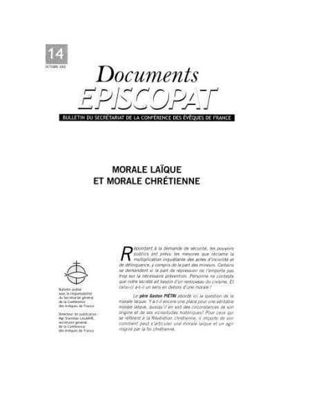 Morale laique et morale chrétienne 