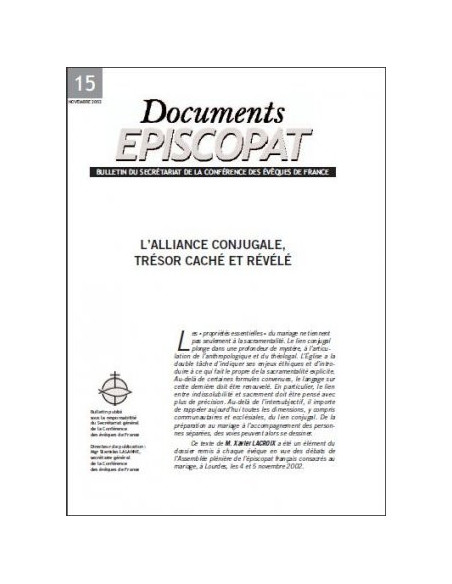 L'alliance conjugale, trésor caché et révélé