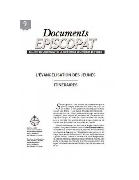 L'évangélisation des jeunes. Itinéraires
