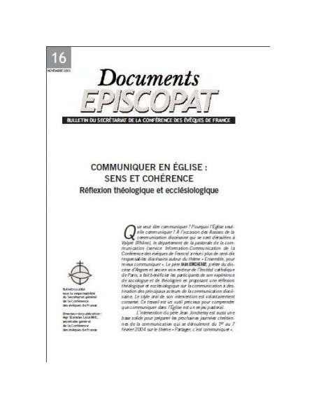 Communiquer en Eglise : sens et cohérence 