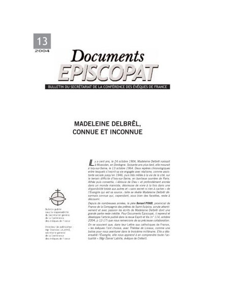 Madeleine Delbrel, connue et inconnue 