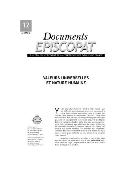Valeurs universelles et nature humaine 