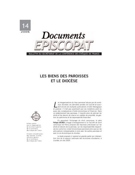 Les biens des paroisses et le Diocèse 