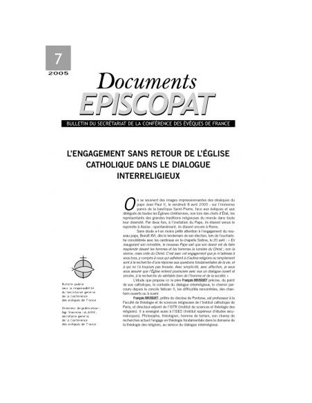 L'engagement de l'Eglise dans le dialogue interreligieux 