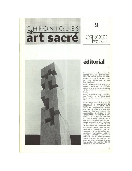 Chroniques d'art sacré N°9