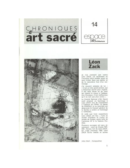 Chroniques d'art sacré N°14