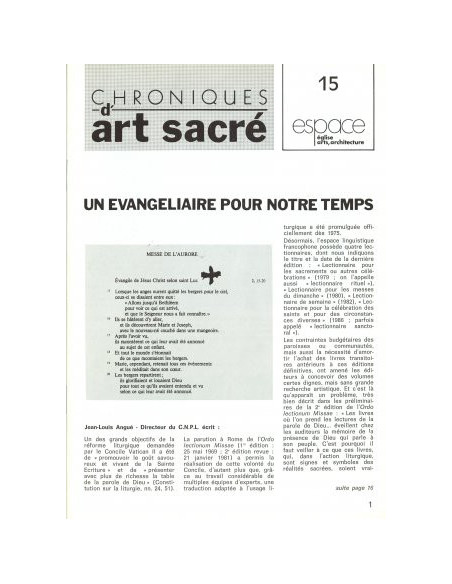Chroniques d'art sacré N°15