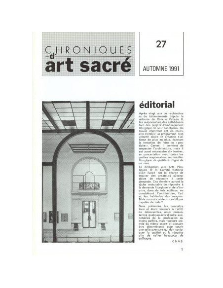 Chroniques d'art sacré N°27